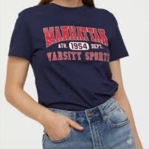 DIVIDED Cotton jersey Manhattan Varsity Sports Ath. 1954 Dept.size L